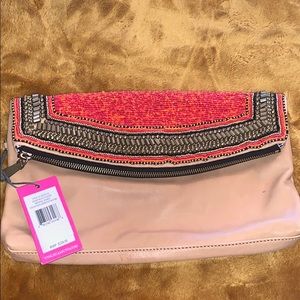 Vince Camuto Beaded/Leather Clutch!